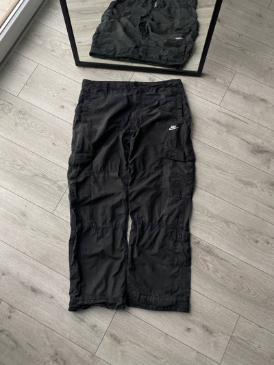 Pre-owned Nike X Vintage 90's Nike Cargo Parachute Avantgarde Pants 34/l Y2k In Black