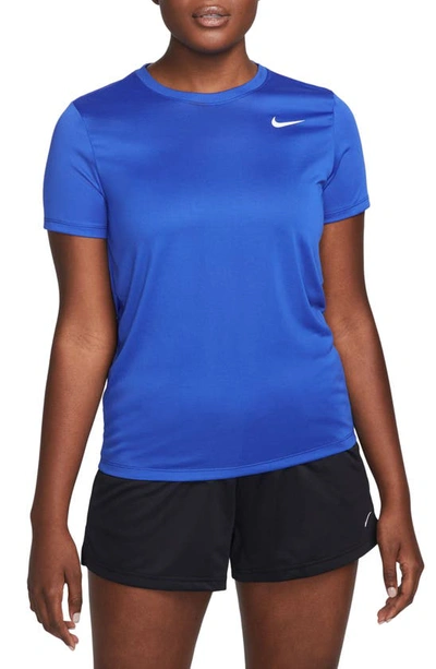 Nike Dri-fit Crewneck T-shirt In Blue