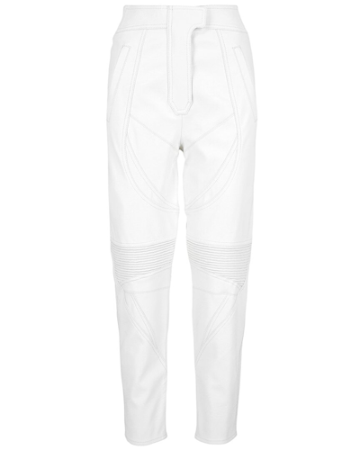 Stella Mccartney High-waisted Faux Leather Pants In White