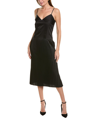 Rebecca Taylor Sateen Slip Dress In Black