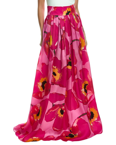 Carolina Herrera Embroidered Silk Ball Skirt In Pink