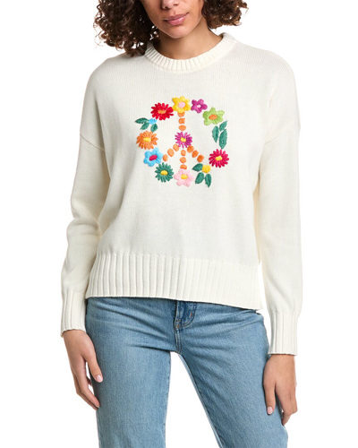 Minnie Rose You Get No Love From Me Cashmere-blend Sweater In White