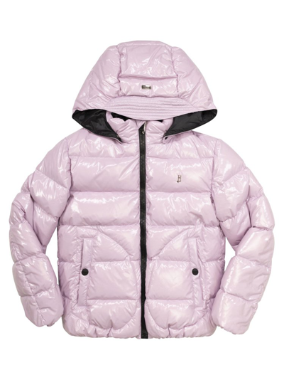 Herno Kids' Shiny Bomber Jacket In Pink