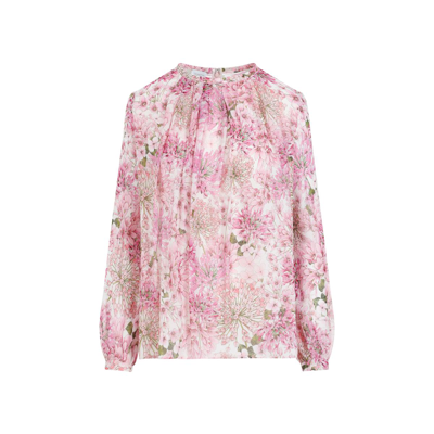 Givenchy Giambattista Valli Printed Georgette Blouse Tops In Black
