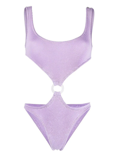 Reina Olga Augusta Scrunch Swimsuit In Purple