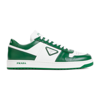 Prada Downtown Leather Sneakers In White