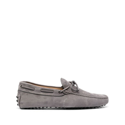 Tod's Gommini Nubuck Driving Shoes In Grey