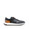Tod's Leather And Technical Fabric Sneakers In Blue