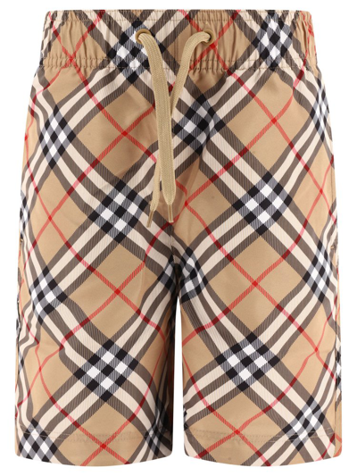 BURBERRY BURBERRY KIDS CHECKED DRAWSTRING SWIM SHORTS