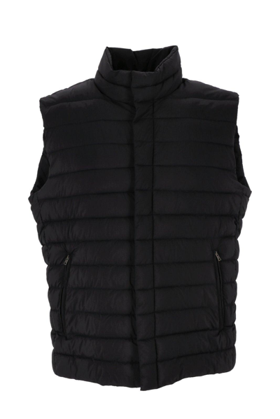 Herno Padded Quilted Vest Jacket In Blu