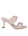 Aquazzura Twist 75 Sandal In Soft Leather In Nude