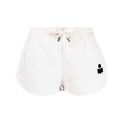 Isabel Marant Étoile Logo-print Track Shorts In Beige