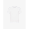 Prada Mens White Logo-embroidered Slim-fit Stretch-cotton T-shirt Xl