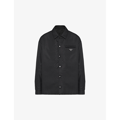 Prada Black Re-nylon Shirt With Logo