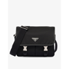 Prada Re-nylon And Saffiano Leather Shoulder Bag In Black