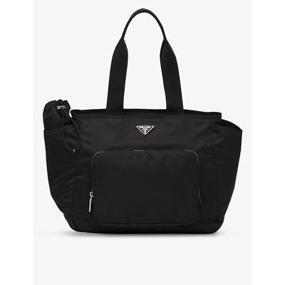Prada Womens  Re-nylon Brand-plaque Recycled-nylon Baby Bag In Black
