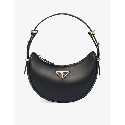 Prada Womens Black Arqué Mini Leather Shoulder Bag