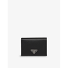 PRADA PRADA WOMENS BLACK LOGO-PLAQUE SMALL LEATHER WALLET