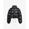 Prada Re-nylon Convertible Cropped Down Jacket In Black