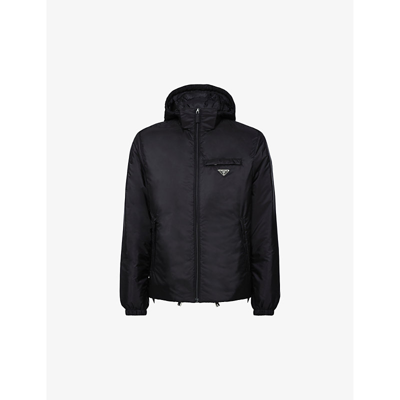 Prada Re-nylon Padded Recycled-nylon Hooded Jacket In Black