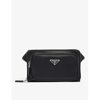 Prada Mens Black Brand-plaque Saffiano-leather Cross-body Bag