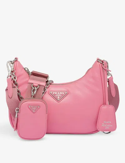 Prada Padded Nappa-leather Re-edition Shoulder Bag In Pink