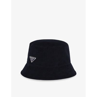 Prada Fischerhut Aus Lammfell In Black