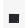 Prada Mens Black Logo-plaque Small Leather Wallet