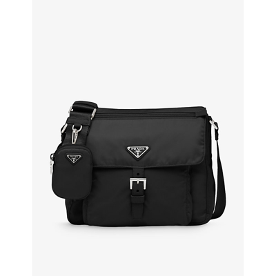Prada Womens Black Re-nylon Woven Cross-body Bag