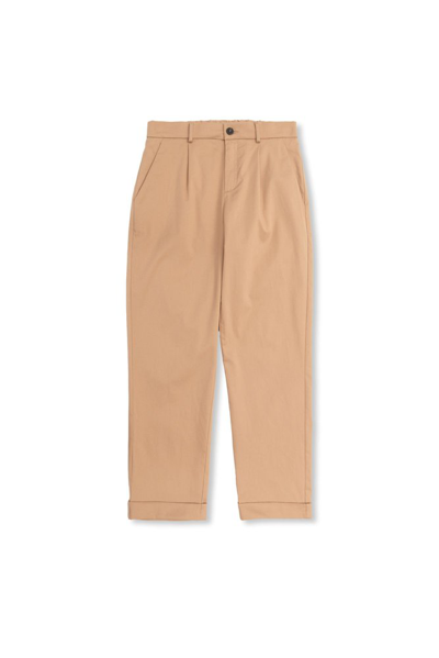 Fendi Kids Logo Patch Trousers In Brown