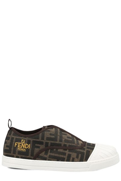 Fendi Sneakers For Kids With All-over Ff Logo In Multi