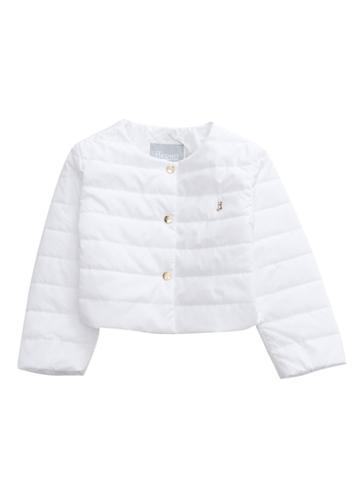 Herno Kids' Quilted Padded Jacket In White