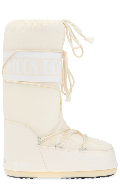 Moon Boot Icon Logo Printed Lace In Beige
