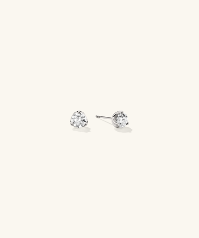 Mejuri Lab Grown Diamond Round Studs 1 Tcw White Gold In Silver