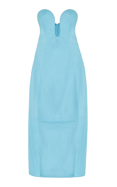 Cult Gaia Chiara Sleeveless Plunge Neckline Dress In Blue