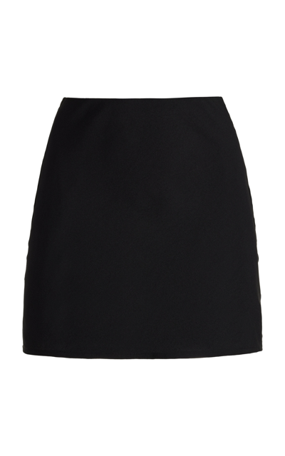 Anemos The Bias-cut Mini Skirt In Matte Crepe In Black