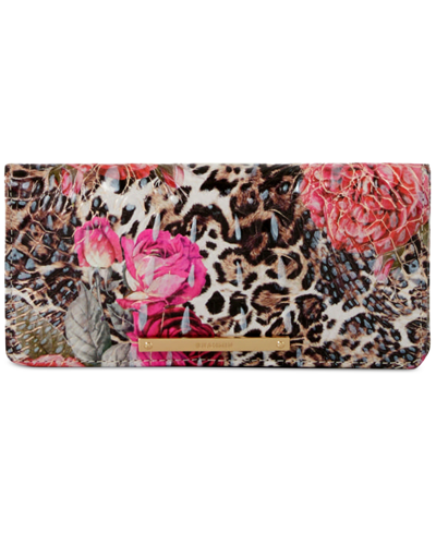 Brahmin Ady Melbourne Embossed Leather Wallet In Ermine Floral
