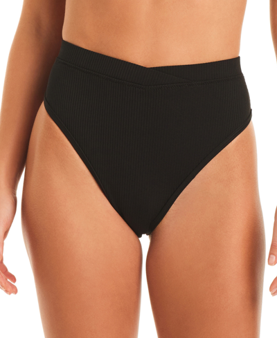 Jessica Simpson Women's High Waist Bikini Bottoms In Black