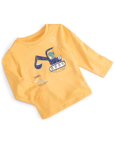 First Impressions Baby Boys Small But Mighty Truck Shirt, Created For Macy's In Soft Mango