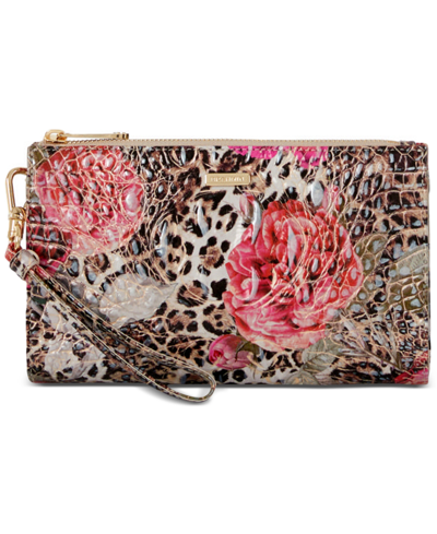 Brahmin Daisy Melbourne Embossed Leather Clutch In Ermine Floral