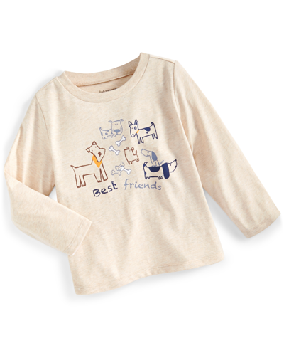 First Impressions Babies' Toddler Boys Best Friends Dogs Shirt, Created For Macy's In Wild Oat Hthr