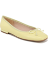 Franco Sarto Abigail Womens Leather Ballet Flats In Citron Yellow Leather