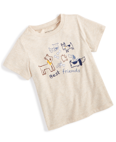 First Impressions Babies' Toddler Boys Best Friends Dogs T Shirt, Created For Macy's In Wild Oat Hthr