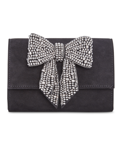 Inc International Concepts Maraa Rhinestone Bow Clutch, Created For Macy's In Black,silver
