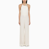 VALENTINO IVORY CADY COUTURE JUMPSUIT WITH EMBROIDERY