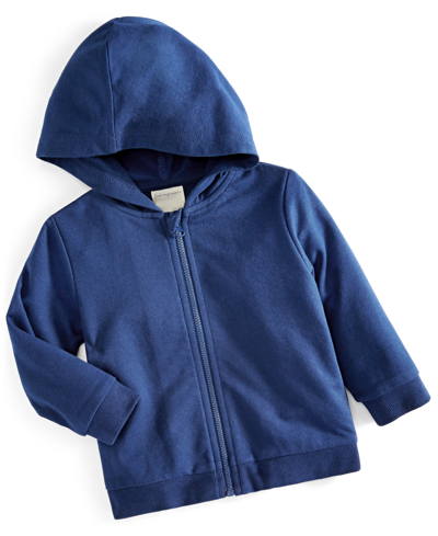 First Impressions Baby Boys Solid Zip Up Hoodie, Created For Macy's In Navy Sea