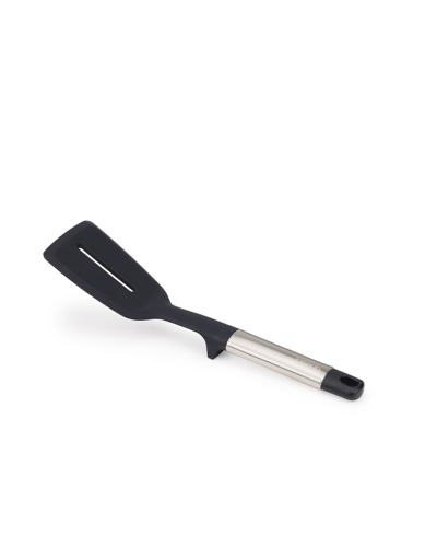 Joseph Joseph Elevate Silicone Slotted Turner With Integrated Tool Rest In Black