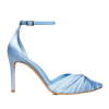 Ginissima Ana Baby Blue Satin Slingbacks In Blue
