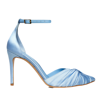 Ginissima Ana Baby Blue Satin Slingbacks