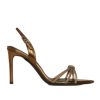 Ginissima Daisy Antique Gold Crystals And Leather Sandals In Gold